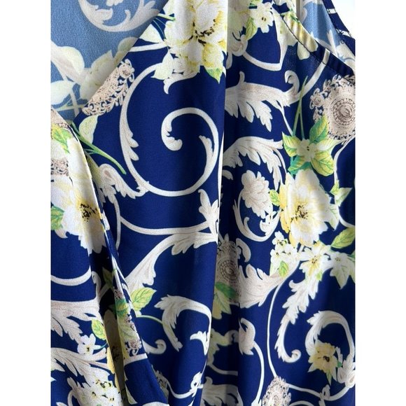 Soho New York & Co Multicolor Sleeveless Faux Wrap Tie Front Blouse - Size XL - Picture 3 of 6